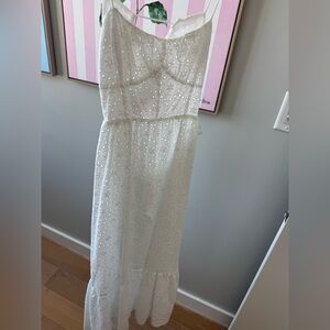 Zara White Eyelet Maxi Dress